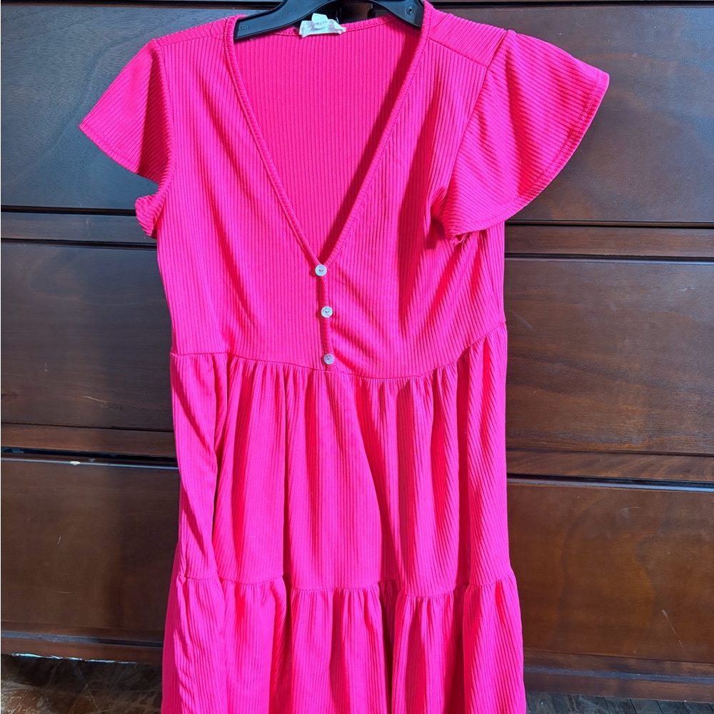 See You Monday Hot Pink Ribbed Top